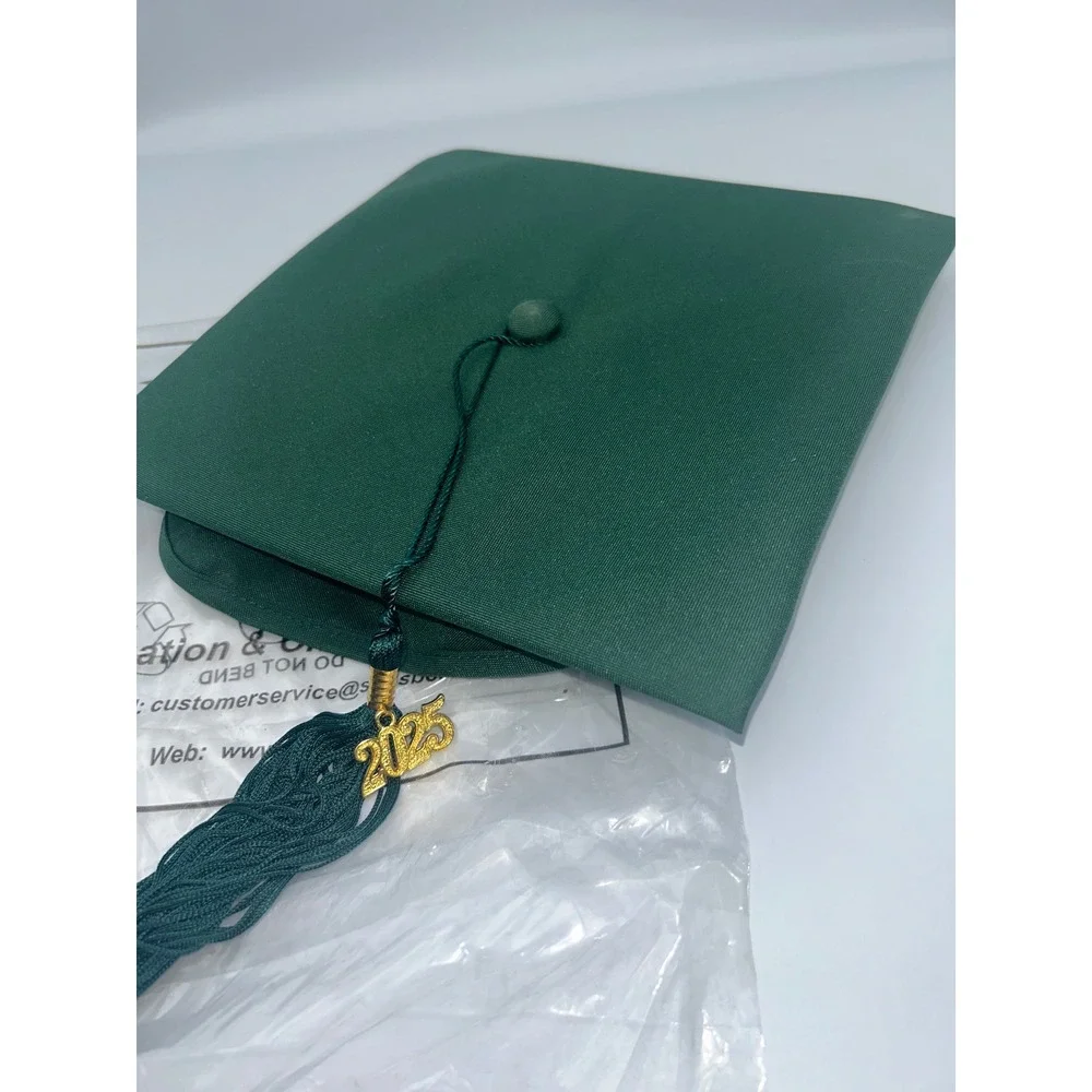 OSBO GradSeason Forest Green Graduation Cap‎ with 2025 Tassel Matte Unisex NEW